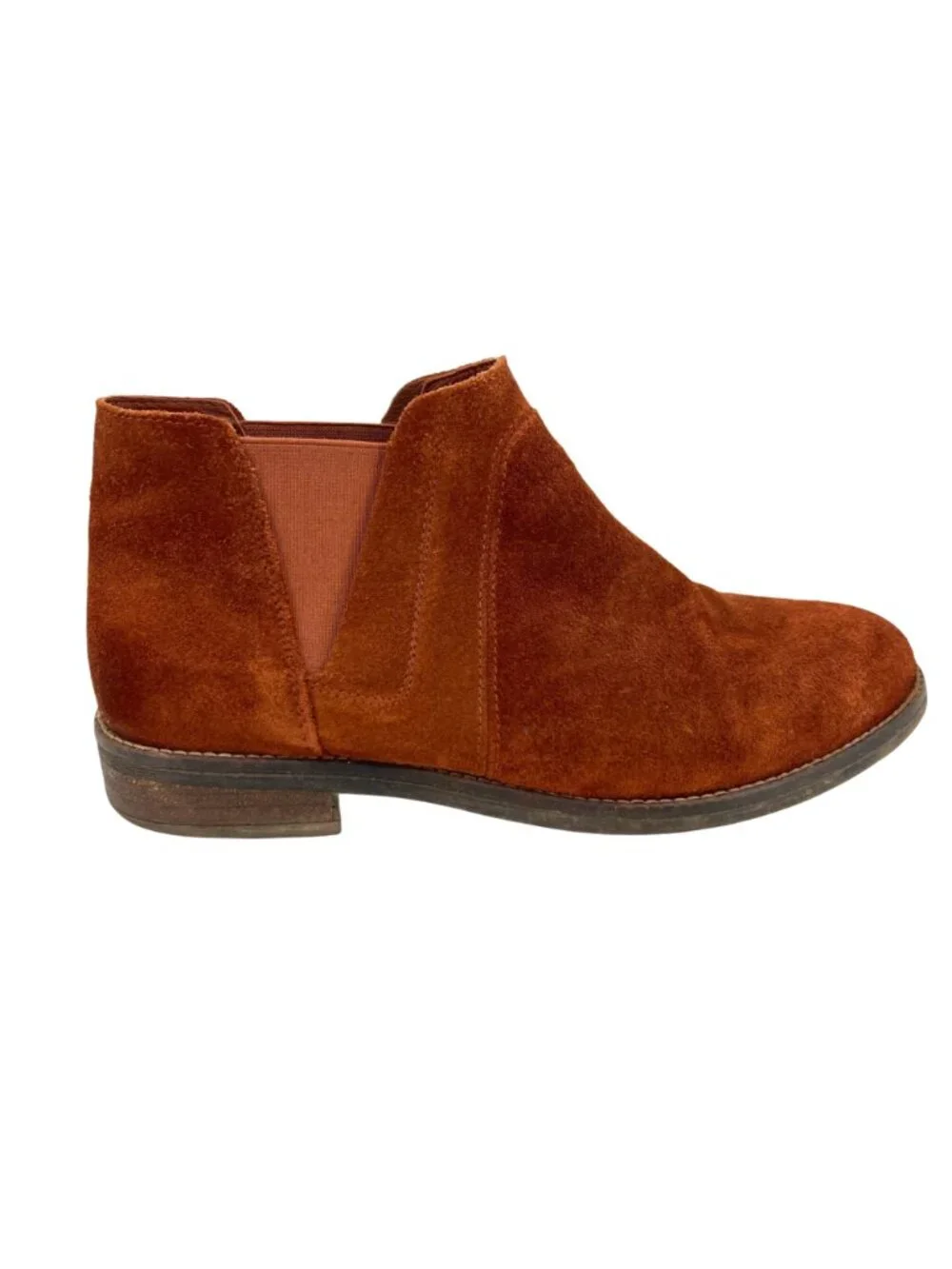 Clarks Demi Beat Rust Brown Suede Chelsea Ankle Boots Size 10
